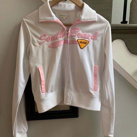 Vintage Paradise South Beach Zip Up Jacket sz L EUC - Picture 1 of 5